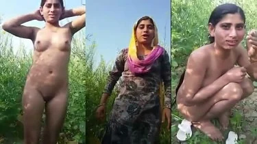 Desi hindi mms porn video sexy Punjabi girl naked in field with Bihari bf