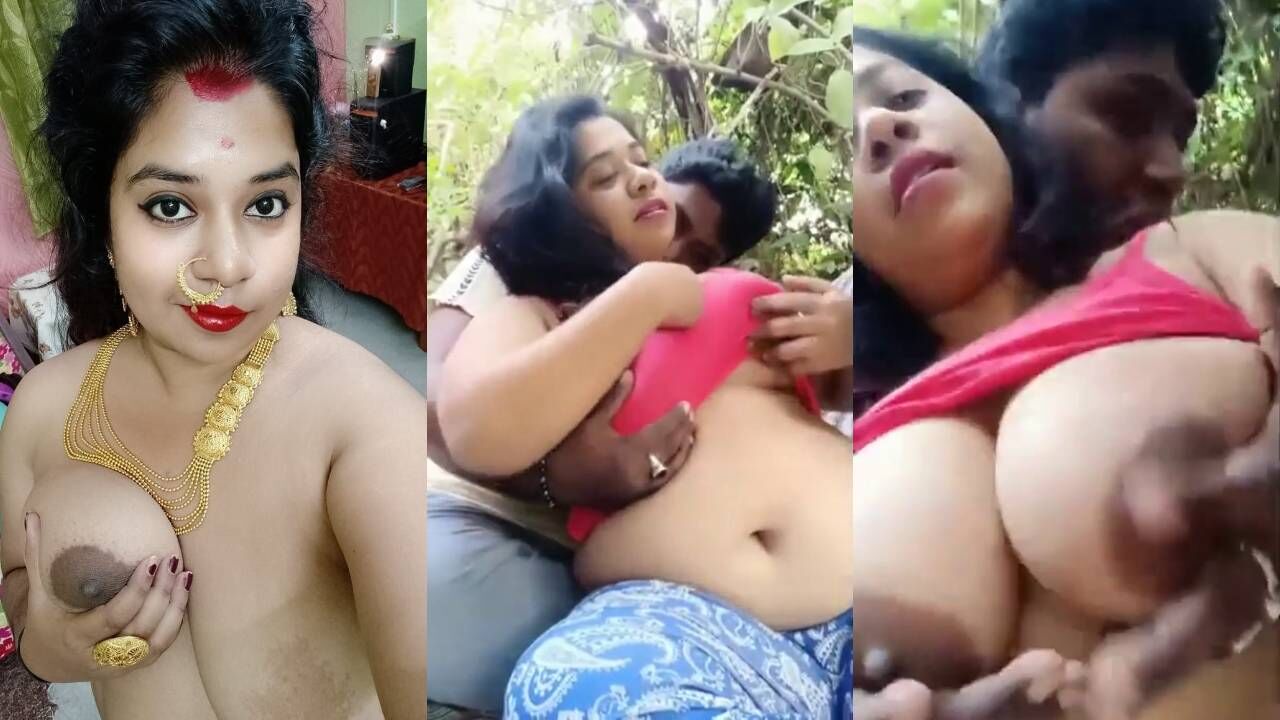 Desi Viral Mms of Chubby sexy Bengali boudi big boobs pressed and enjoyed outdoor