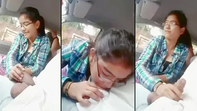 Free Indian XXX Video Viral MMS student give blowjob to teacher in Car